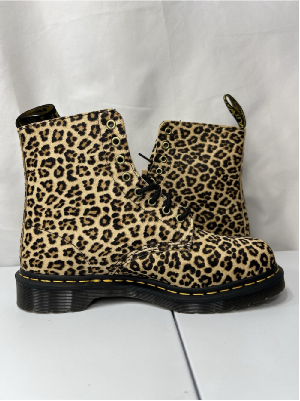 Dr Martens 1460 Pascal Leopard Cow Hair Lace Up Boot US M 9 W 10 Unisex Festive - Picture 9 of 13